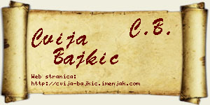 Cvija Bajkić vizit kartica